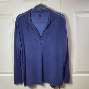 NIC+ZOE Deep Blue Oversized Long Sleeve Top